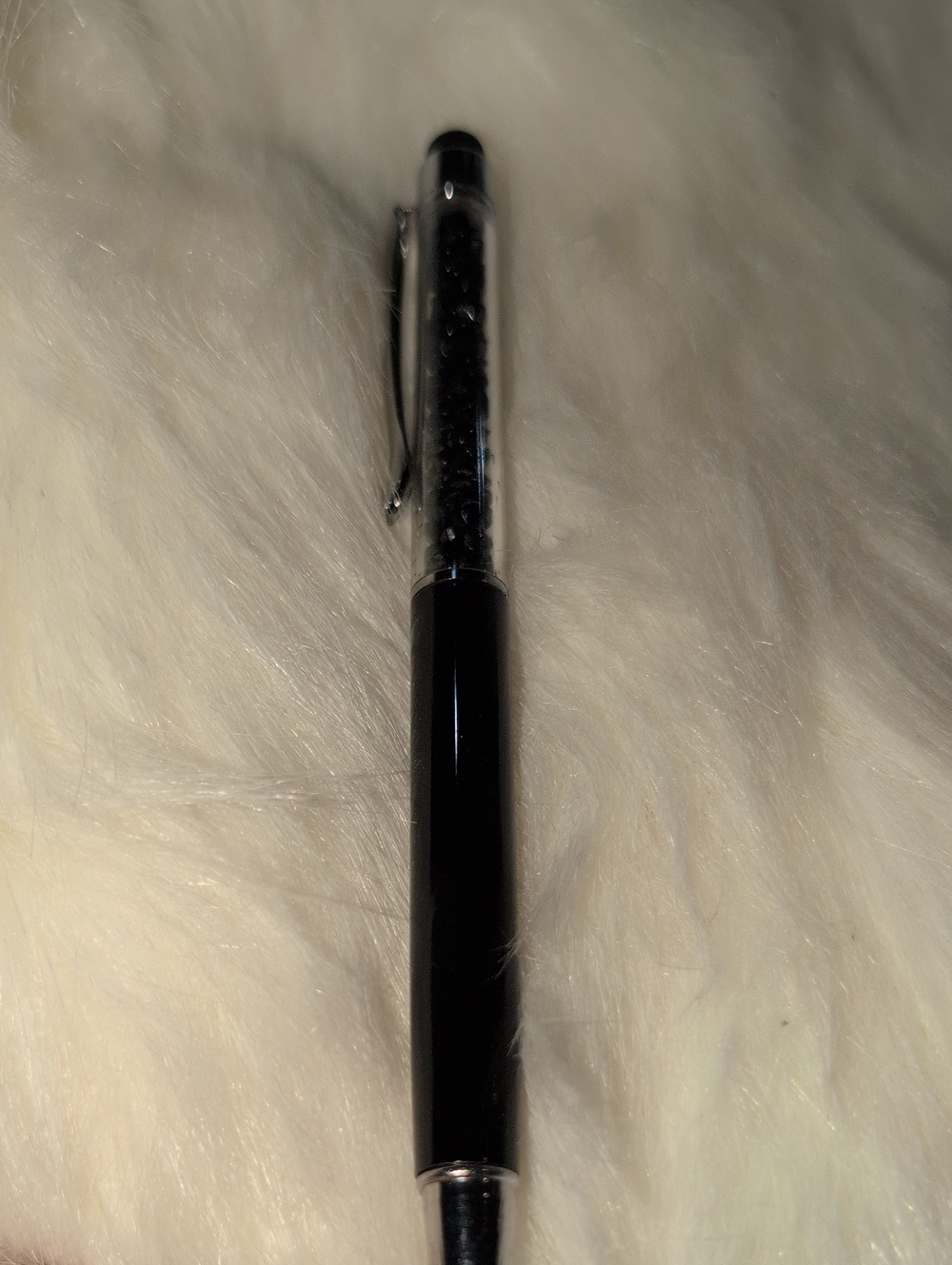 Classic Black Crystal Ballpoint Pen With A Stylus Tip